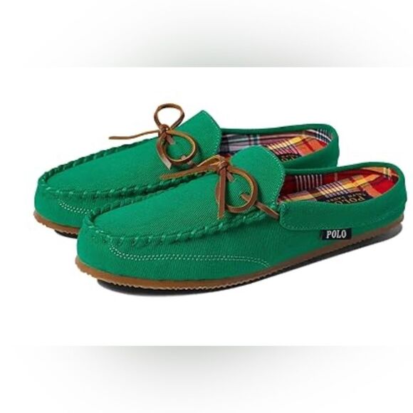 Polo Ralph Lauren Mcguire Twill Mock Tie Mule Moccasin Slipper size 13 - Picture 1 of 17